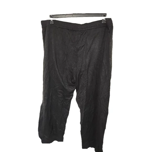 Cashmere Blend Wide Leg Pant Rib Waistband Black Members Mark - Picture 5 of 5